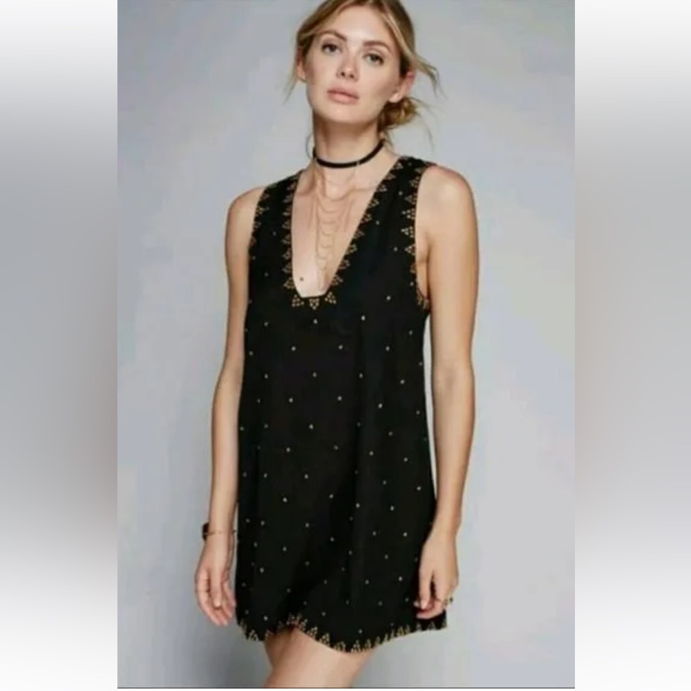 Free People Black Soho Studded Shift Dress